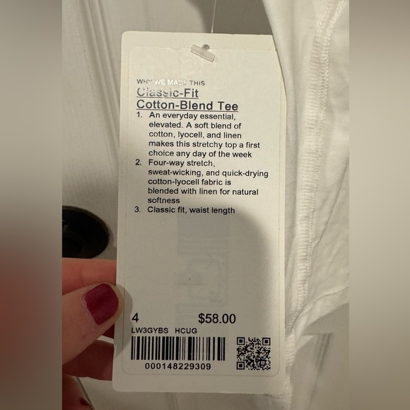 lululemon athletica White classic fit cotton blend Short Sleeve Tee womens - Picture 4 of 5